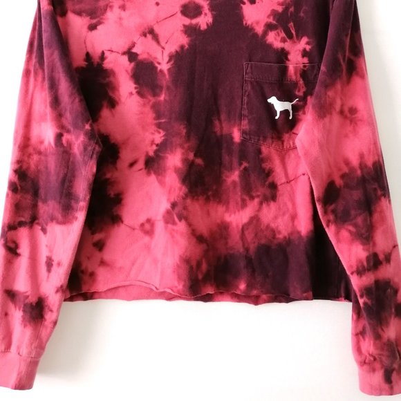Pink Victoria's Secret Purple & Red Crew Neck Tie Dye Sweatshirt Sz SP Set Of 2 - Picture 8 of 11